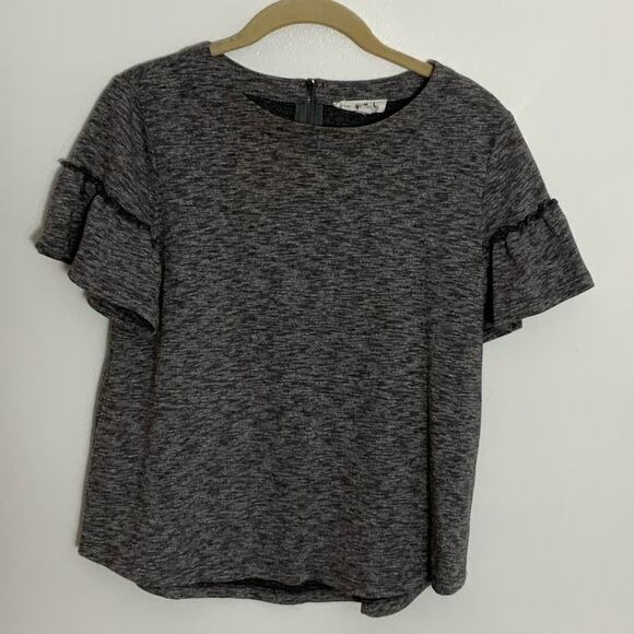 THML Grey flutter‎ sleeve top - Picture 1 of 5